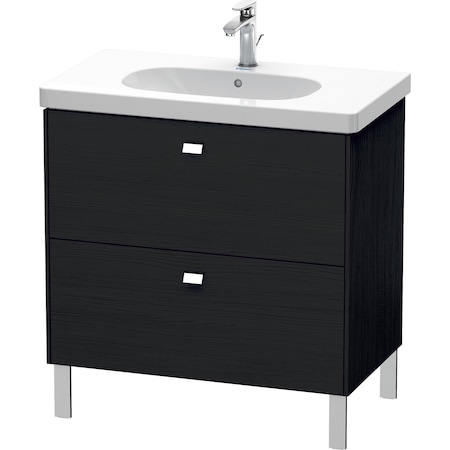 Brioso Two Drawer Floorstanding Vanity Unit Oak Black